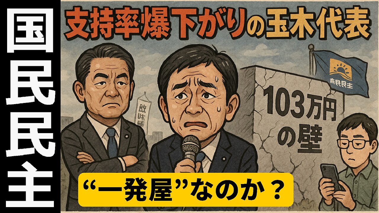 🤣玉木雄一郎と国民民主党は一発屋？「103万円の壁」と支持率急落の行方