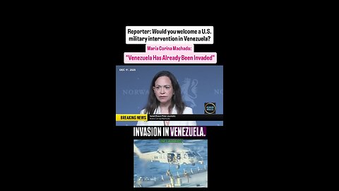 "Would You welcome US Military Intervention in Venezuela?" María Corina Machado responds