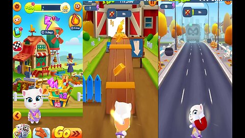 Talking Tom Gold Run – Angela Gymnast Adventure | 18 Minutes of Nonstop Running