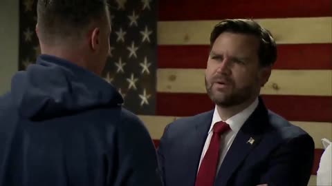 VP Vance and his wife Second Lady Usha Vance meet with a combat veteran at Walter Reed.