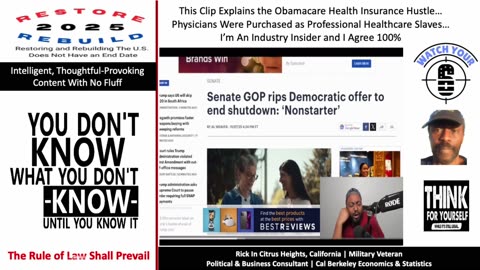 This Clip Explains the Obamacare Hustle...Doctors Were Bought by Hospitals as Prof Slaves