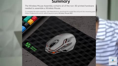 Original Bamboo lab Makerworld MH002 3D Printed Wireless Mouse Model Components