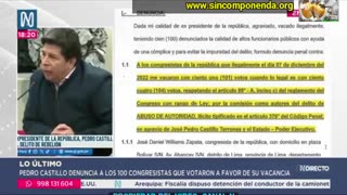 PEDRO CASTILLO DENUNCIA A CONGRESISTAS QUE LO VACARON Y A LA EXPRESIDENTE DINA BOLUARTE