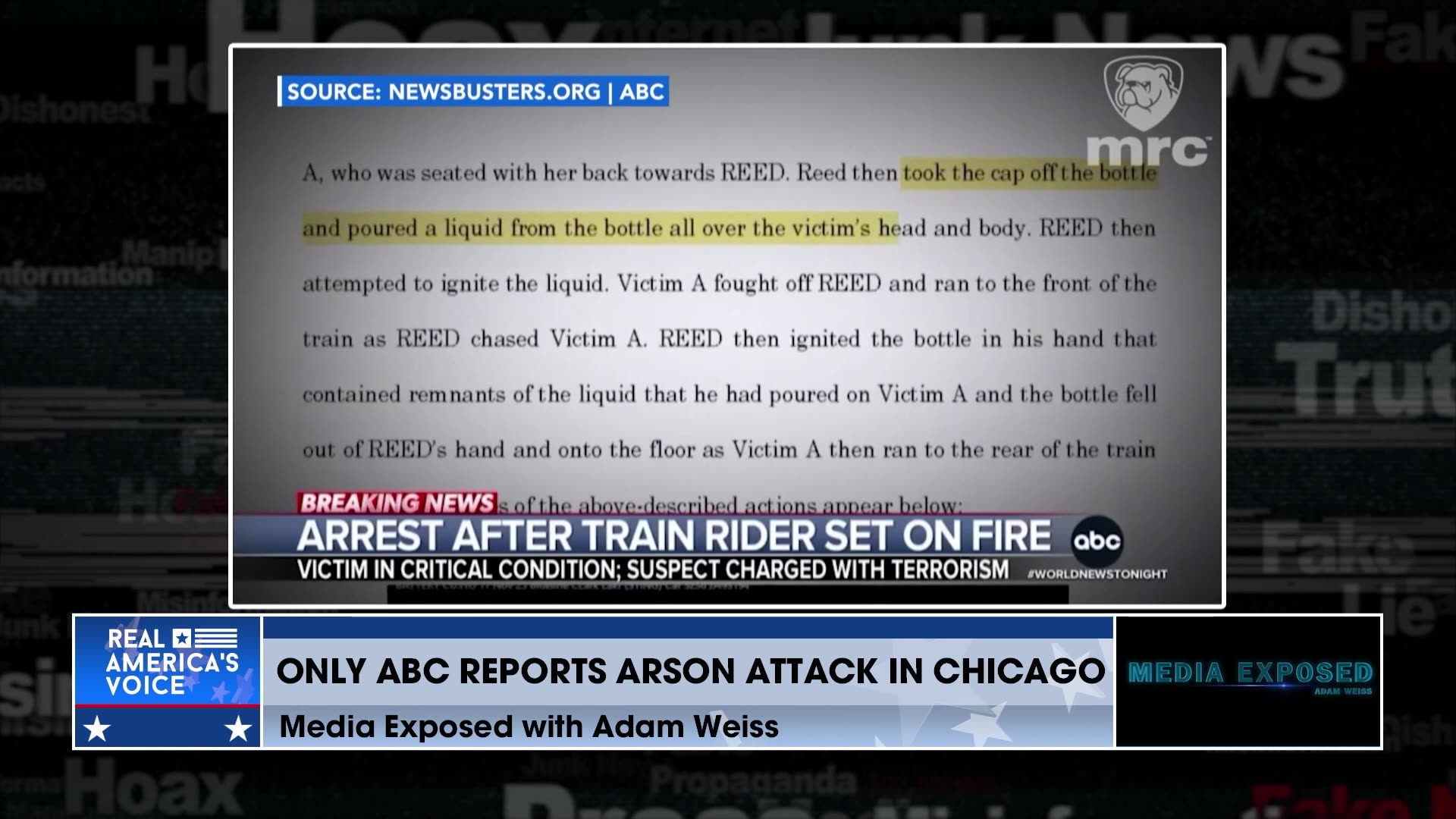 MEDIA SILENCE ON CHICAGO TRAIN FIRE