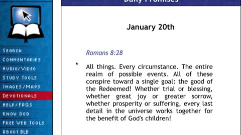 BLB Daily Promises January 20