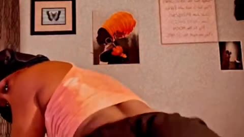 Twerking on the bed.