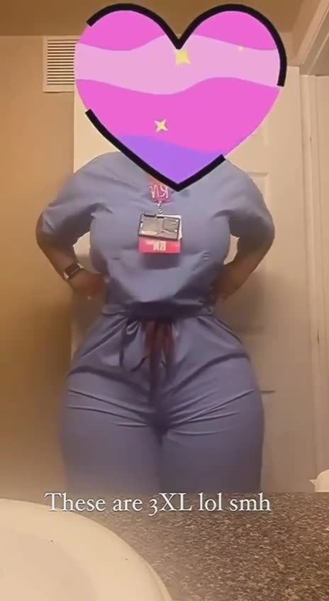Thick Curvy doctor show off a big Azz at work .