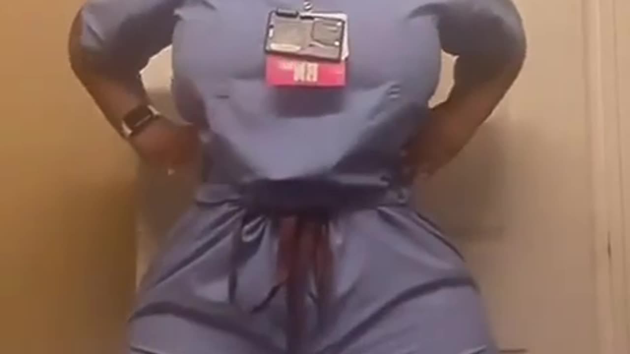 Thick Curvy doctor show off a big Azz at work .