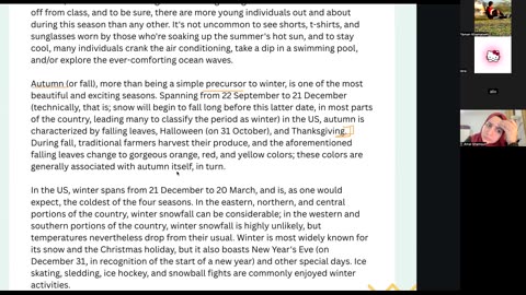 Weather and seasons Class (7)