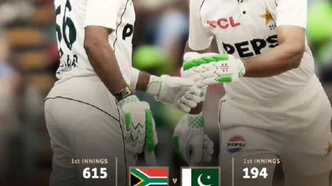 Pakistan after follow on are 213 for 1 wkt. South Africa made 615,Pakistan 194 in first innings#pak