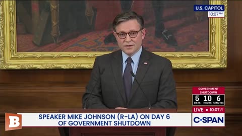 MOMENTS AGO: Speaker Mike Johnson News Conference on Day 6 of Gov't Shutdown...