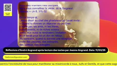 Réflexions d'André Angrand après lecture des textes par Jeanne Angrand. Date: 11/03/25