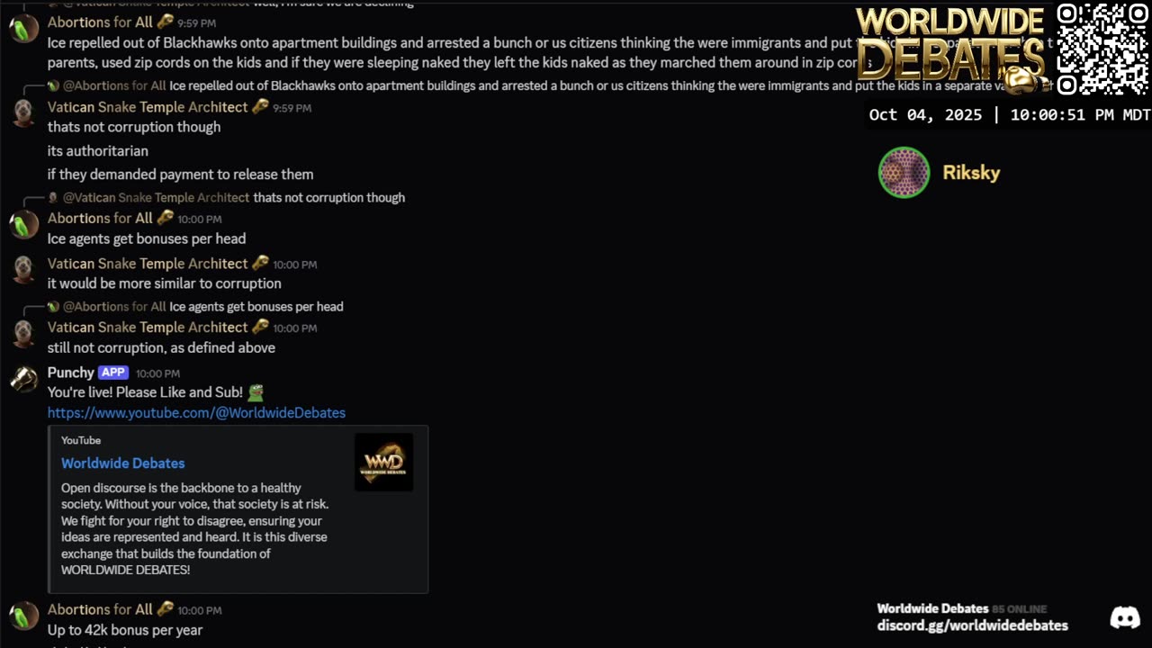 0097 WIDESTREAM - Worldwide Debates - YouTube/Twitch/Rumble