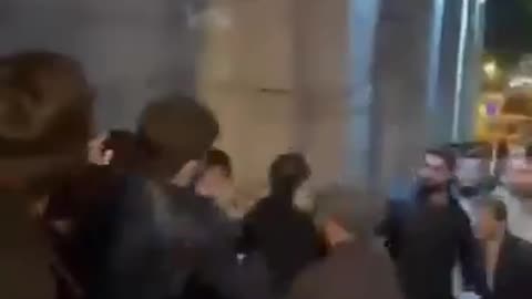 In Georgia Tbilisi, students who gathered on the Metekhi Bridge and were beaten