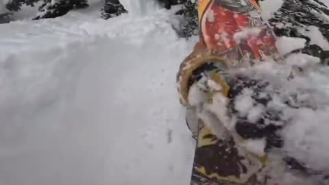 This dude was skiing and passed a snowboarder completely buried under snow.