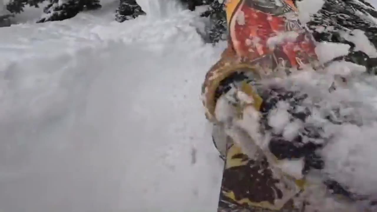 This dude was skiing and passed a snowboarder completely buried under snow.