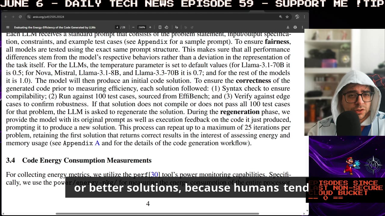 the energy efficiency of LLM generated code?