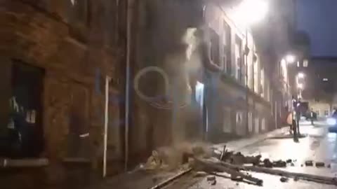 A building has collapsed in Bradford, northern England.