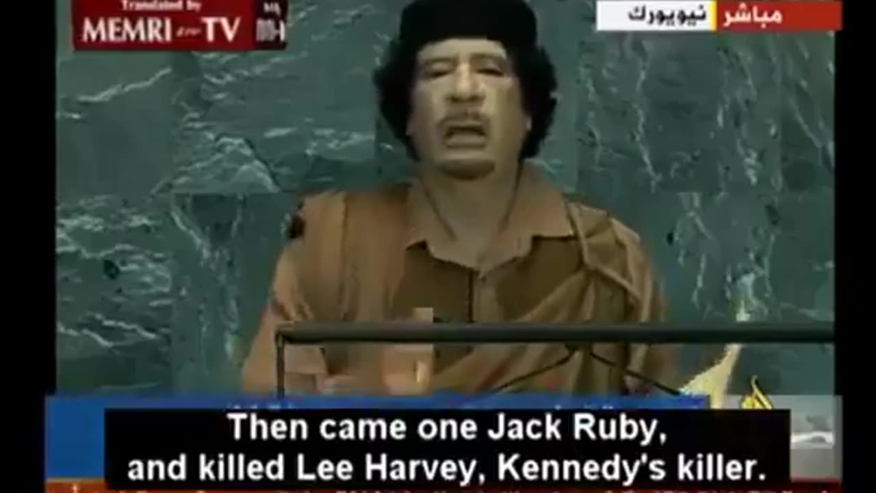 GADDAFI BROKE DOWN JFK ASSASSINATION IN THE UN- JFK WAS KILLED BY ISRAEL