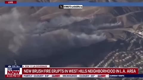 Fox Captures a mysterious object flying over the LA Fire on Live Television…