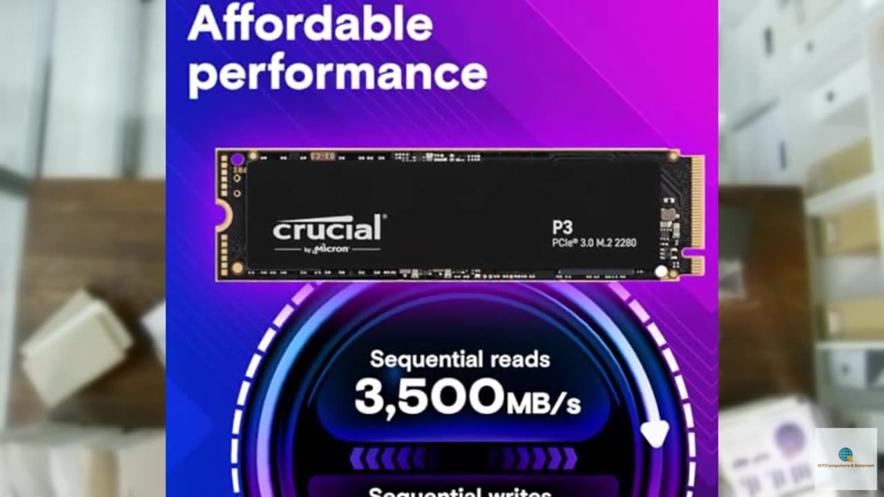 Crucial P3 500GB PCIe Gen3 3D NAND NVMe M.2 SSD, up to 3500MB/s - CT500P3SSD8