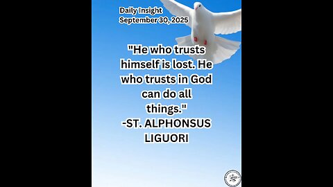Daily Insight September 30, 2025 #faith #saint #Insight