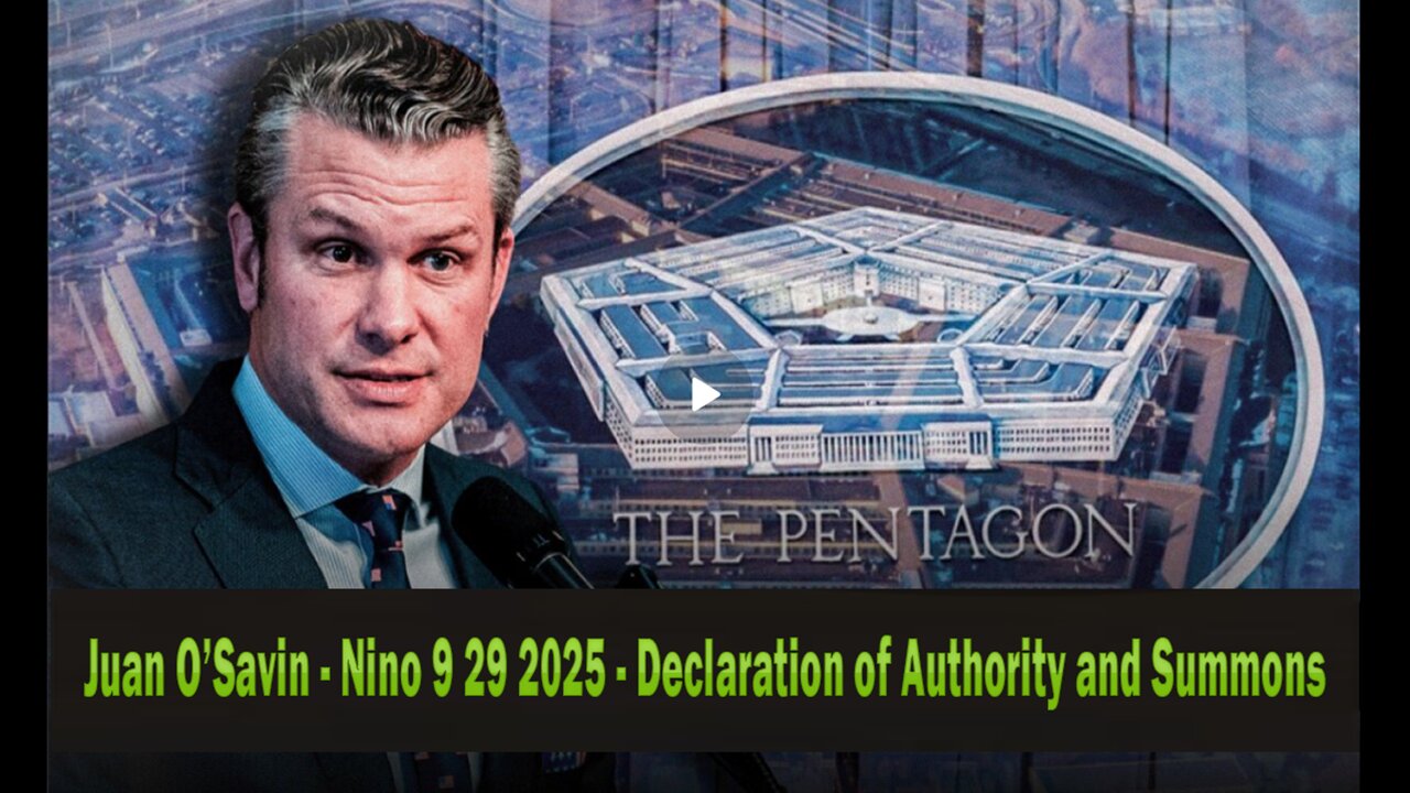 Juan O’Savin - Nino 9 29 2025 - Declaration of Authority and Summons
