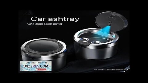 Car Ashtray Multifunctional with Cover Home Smoke Bucket with LED Light Car Review