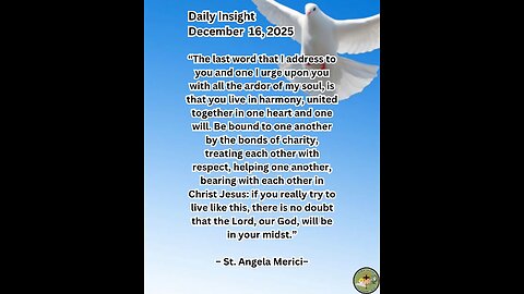 Daily Insight December 16, 2025 #faith #saint #insight