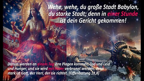 Wehe, wehe, du große Stadt Babylon, du starke Stadt; denn in einer Stunde ist dein Gericht gekommen!