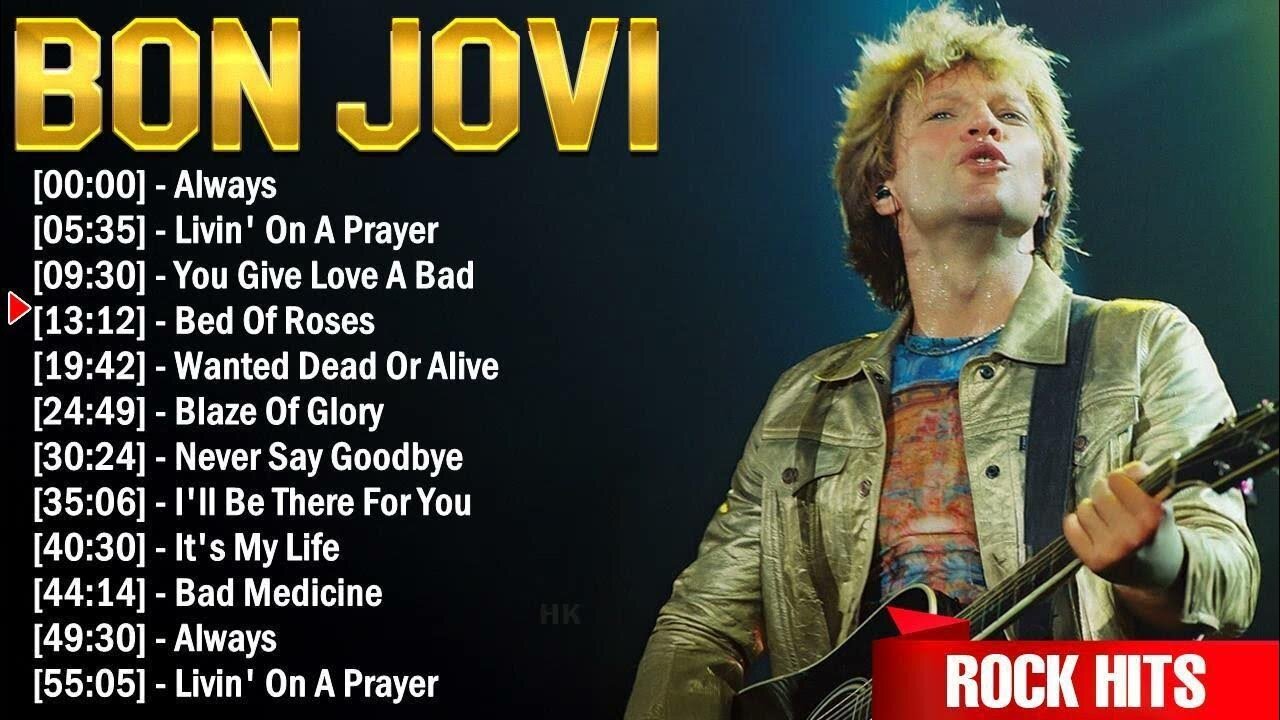 Bon Jovi Greatest Hits Playlist Full Album ~ Best Of Rock Rock Songs Collection Of All Time