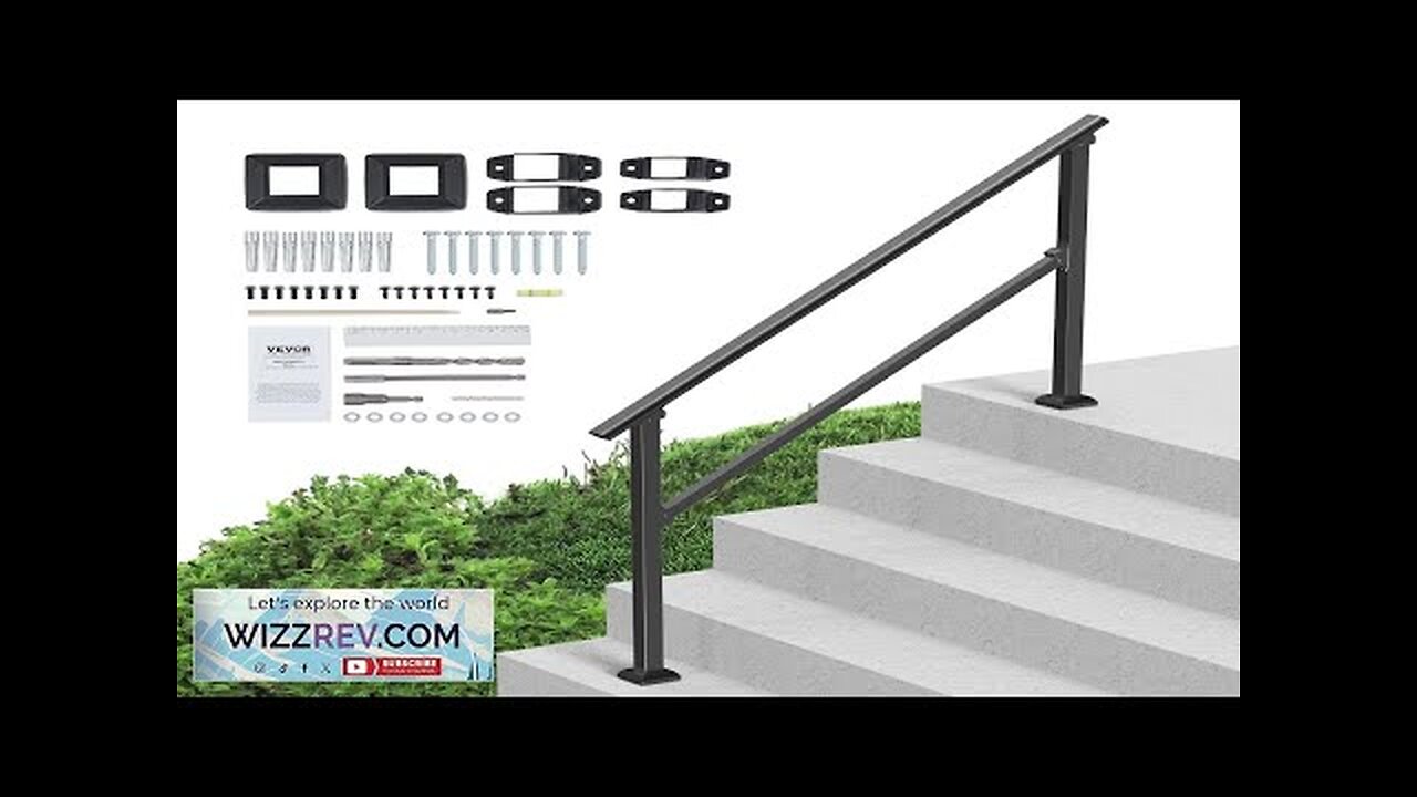 VEVOR 4-5 Handrails for Outdoor for Seniors Porch Deck Black Square Tube Review