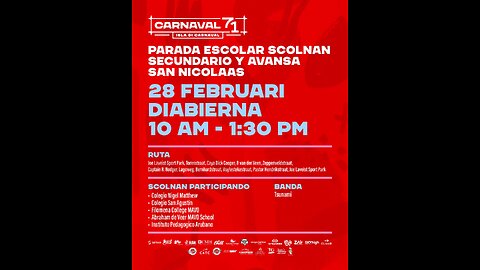 Aruba Carnival 71 School Parade Oranjestad Friday 28 February 2025