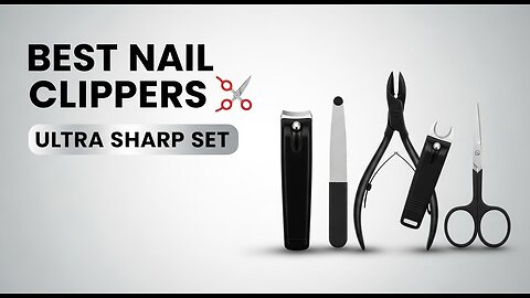 Nail Clippers Set Ultra Sharp Stainless Steel | Fingernail & Toenail Clippers with Glass Nail File