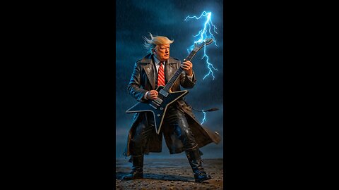 Donald Trump plays "rock you like a hurricane" in a terrible storm.?