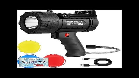 USB Super Bright Rechargeable Spotlight Flashlight 200000LM Searchlight Review