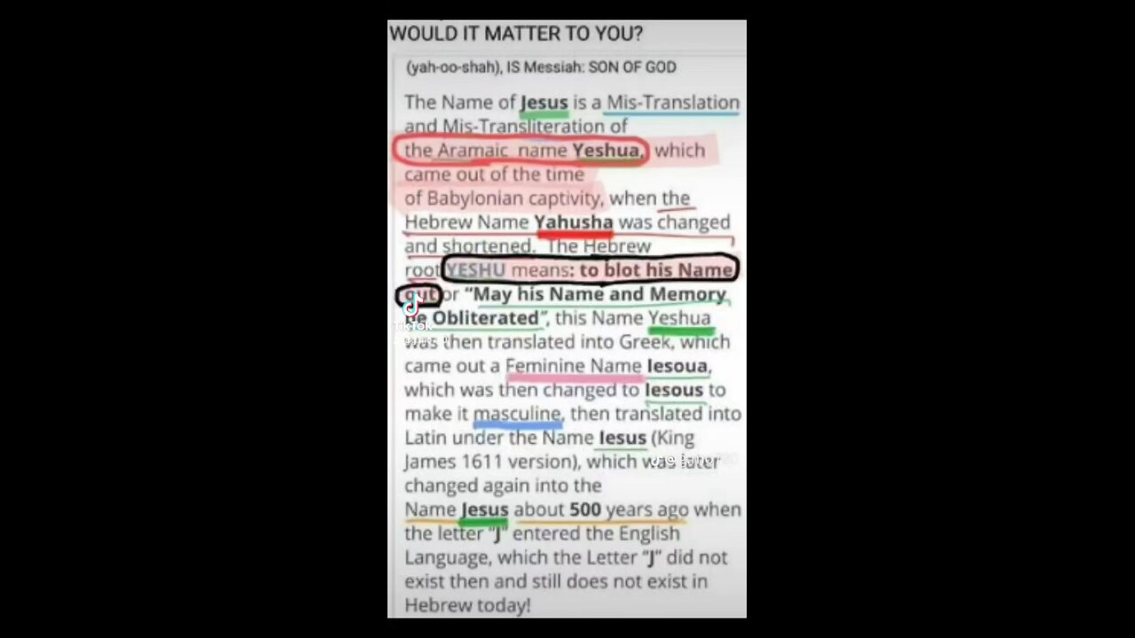 Jesus is not his name