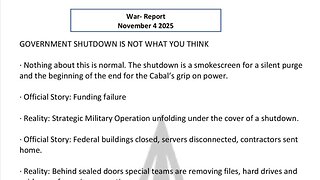 WAR REPORT - NOV 04 2025 - GOVERNMENT SHUTDOWN IS NOT WHAT YOU THINK