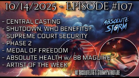 Absolute Storm Ep 107 10/14/25 9pm Central Casting|Shutdown|Phase 2|Health|AOTW