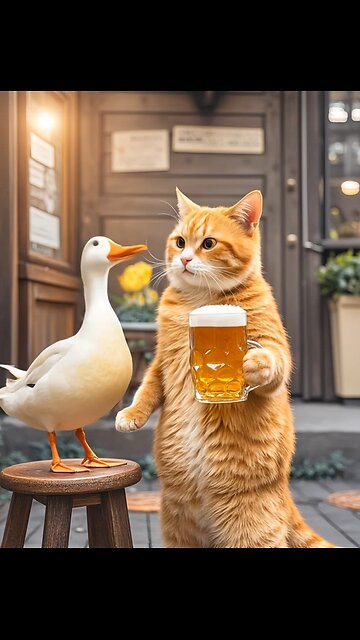 cat and duck