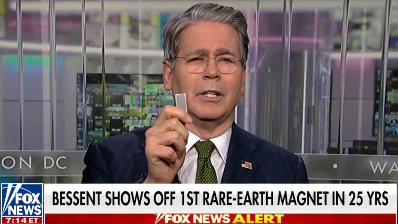 💥Bessent Shows 1ST RARE EARTH MAGNET Produced in U.S. In 25yrs - In SOUTH CAROLINA