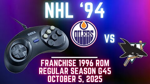 NHL '94 Franchise League (1996) - Oilers (Stantonator) at Sharks (Len) {Genesis} Game 45