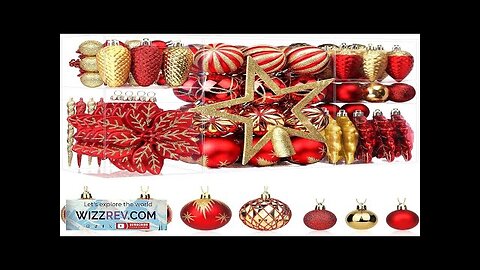 SHareconn 106PCS Christmas Balls Ornaments Set Colorful Shatterproof Plastic Decorative Review