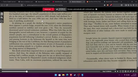 (PART 2) AMERICAN HOLOCAUST: COLUMBUS AND THE CONQUEST OF THE NEW WORLD