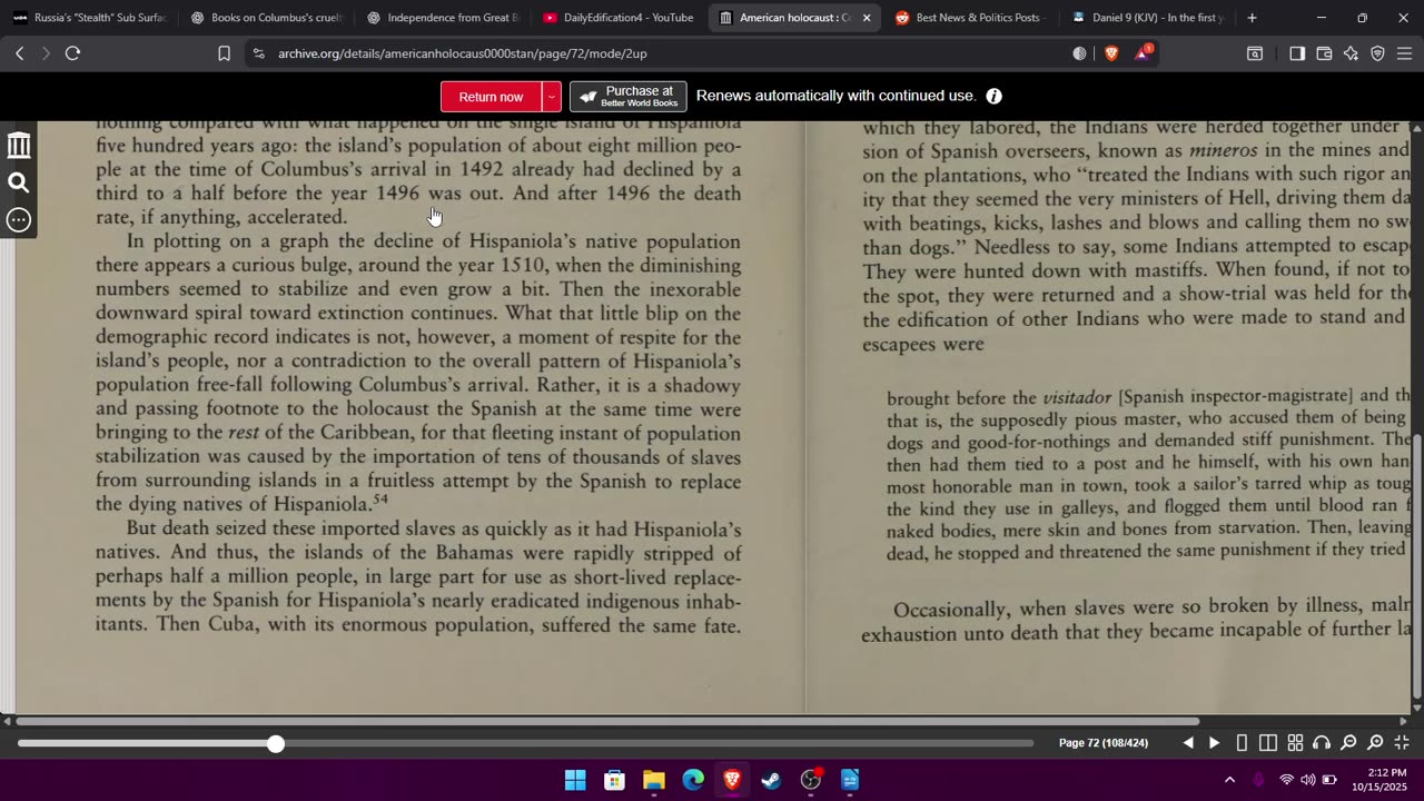 (PART 2) AMERICAN HOLOCAUST: COLUMBUS AND THE CONQUEST OF THE NEW WORLD