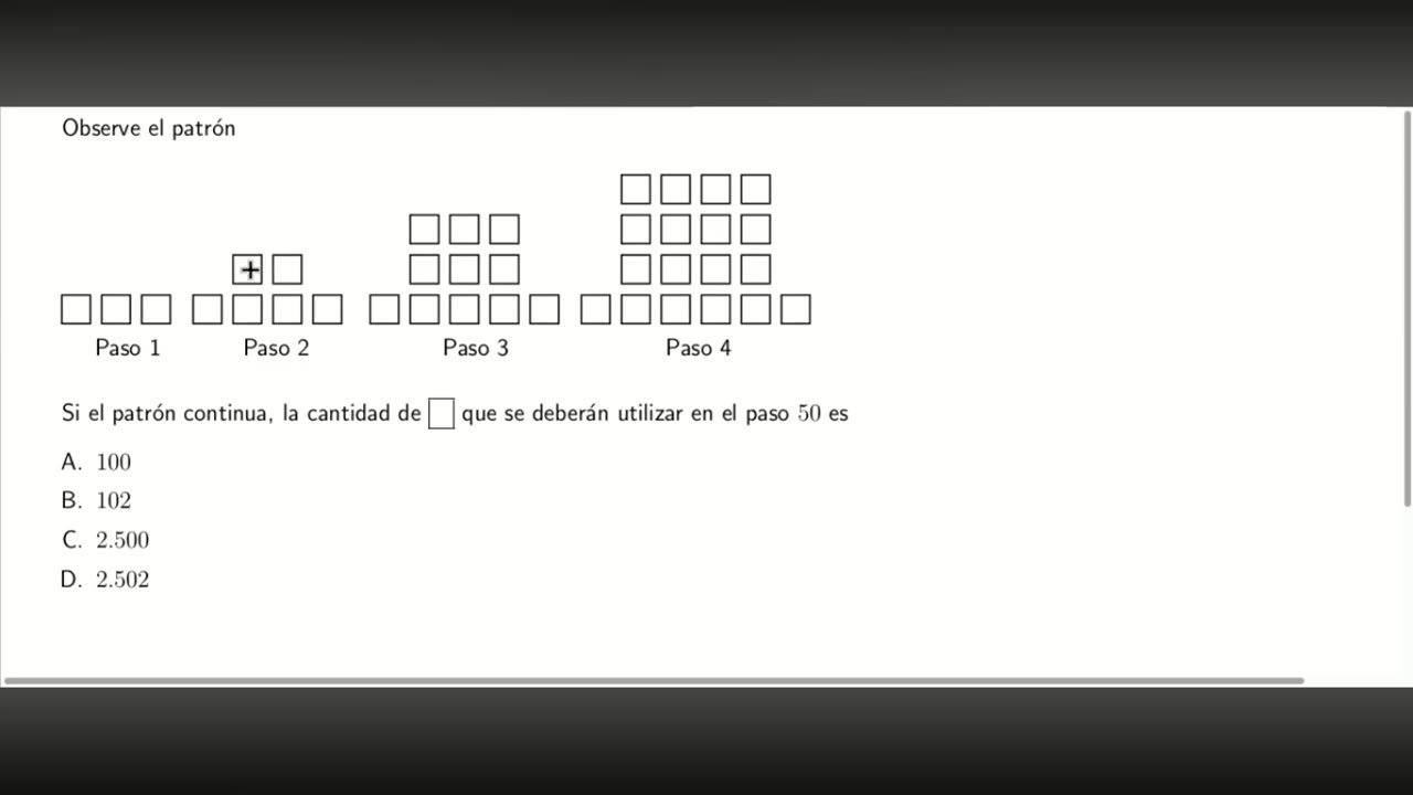 pregunta de matematicas examen de admision