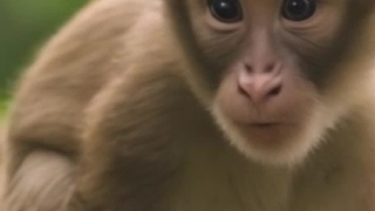 Cute monkey eating fruits