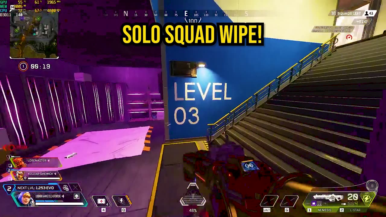 Wattson SOLO 1v3 Squad Wipe | Apex Legends World’s Edge