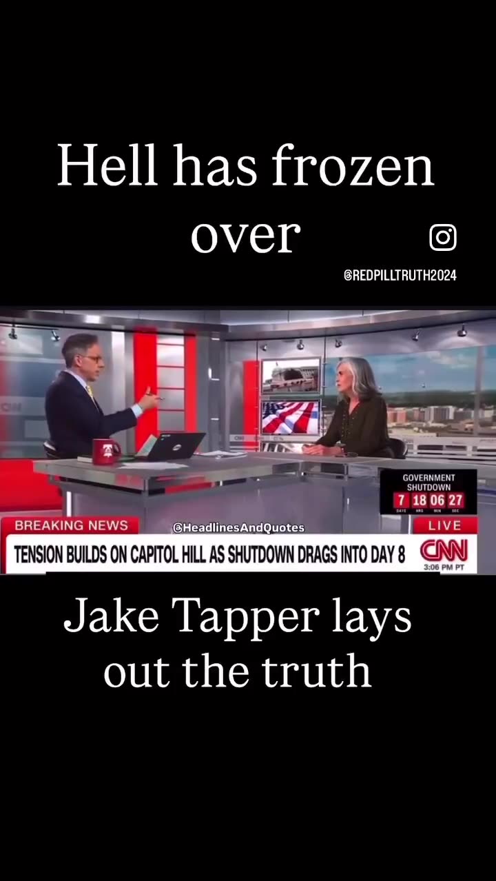 Jake Tapper confirms the Democrats have shut down the Government