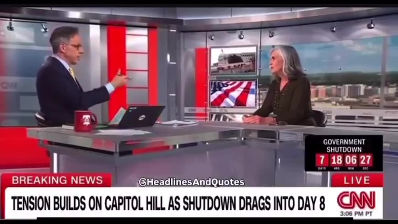 Jake Tapper confirms the Democrats have shut down the Government